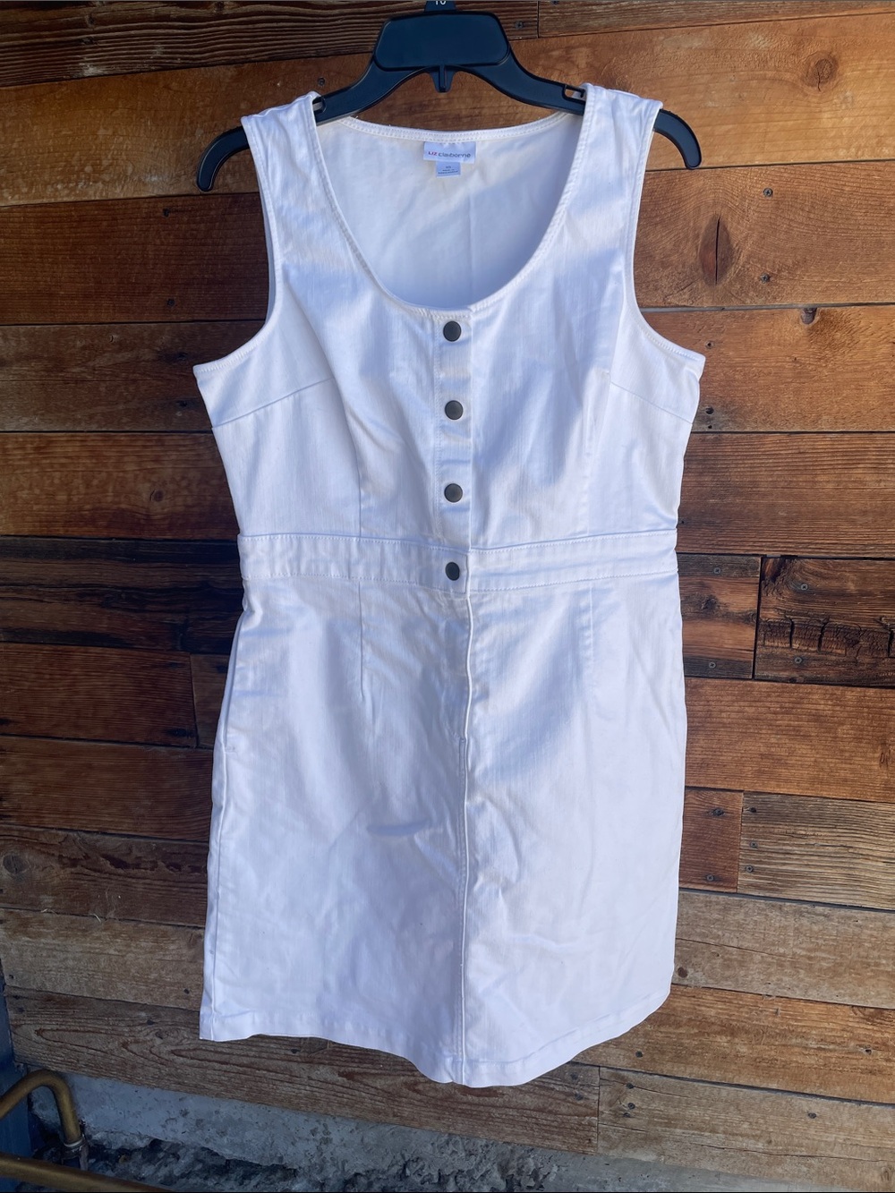 NWOT! Liz Claiborne White Sleeveless Button-Front Mini Dress
